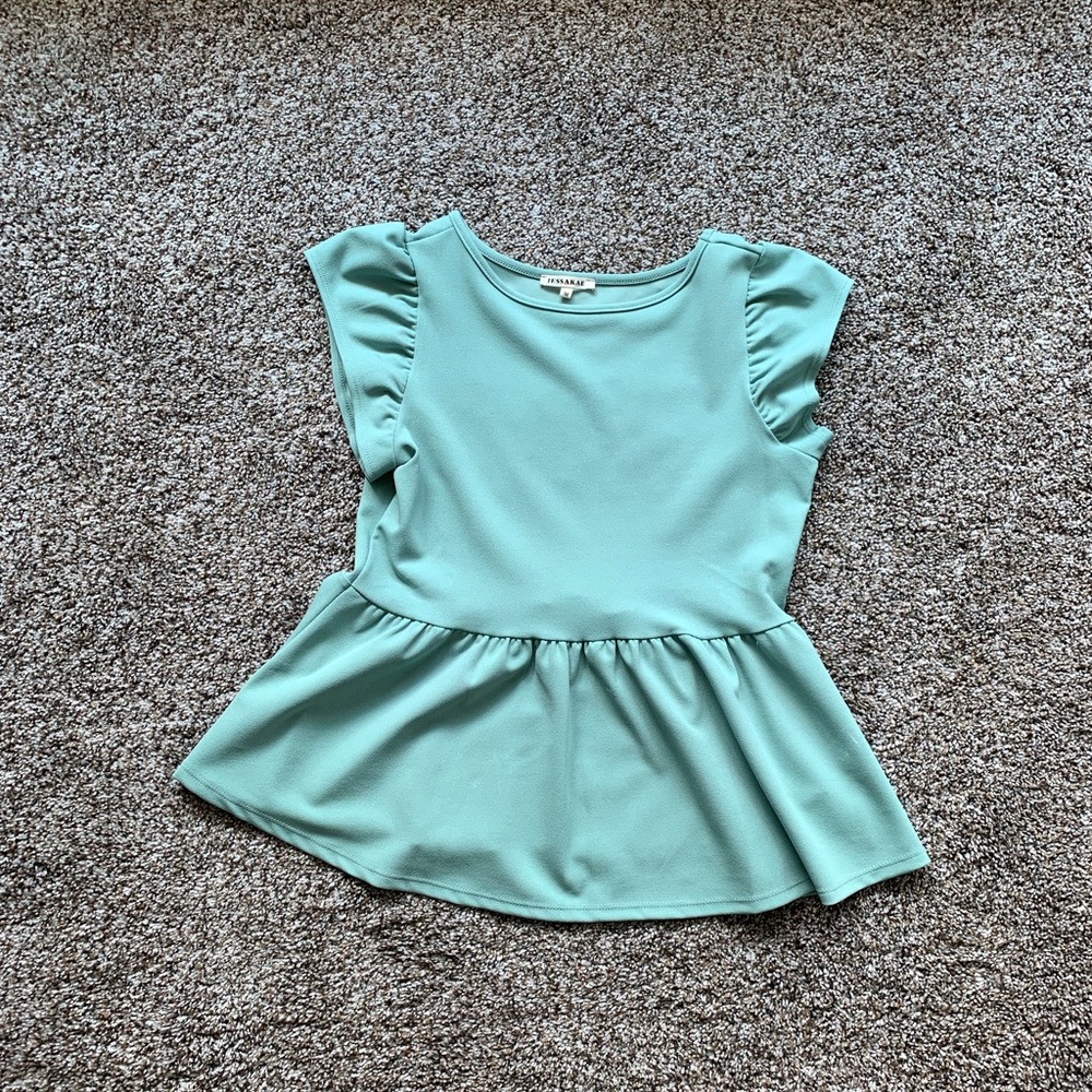 Aquamarine Ruffle Top